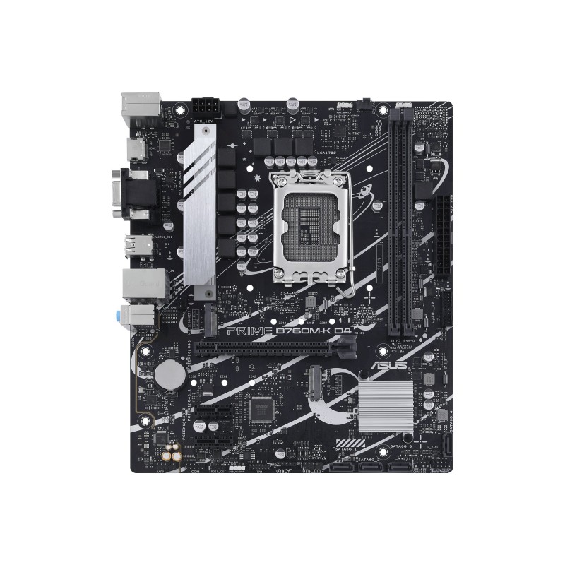 Asus PRIME B760M-K D4 Processor family Intel Processor socket LGA1700 DDR4 DIMM Memory slots 2 Supported hard disk drive interfa