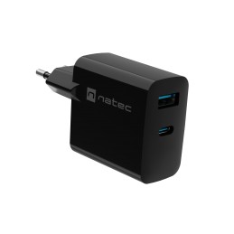 Natec Ribera USB Charger, 1x USB-A, 1x USB-C, 45 W | NUC-2143