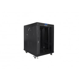 Lanberg | Rack cabinet 19" free-standing 15U/800x1000 (flat pack) with glass door, LCD | FF01-8015-12BL | Black