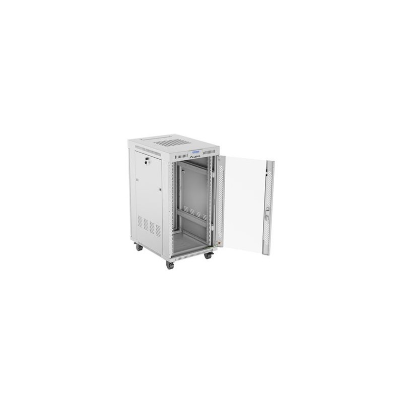 Lanberg | Rack cabinet 19" free-standing 22U/600x800 (flat pack) with glass door | FF01-6822-12SL | Grey