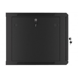 Lanberg | Rack cabinet 19" wall-mount 9U/600x600 (flat pack) for self-assembly with metal door | WF01-6609-00B | Black