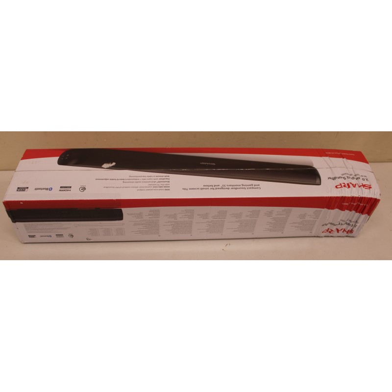 SALE OUT. Sharp HT-SB107 2.0 Compact Soundbar for TV up to 32", HDMI ARC/CEC, Aux-in, Optical, Bluetooth, 65cm, Gloss Black | Ye