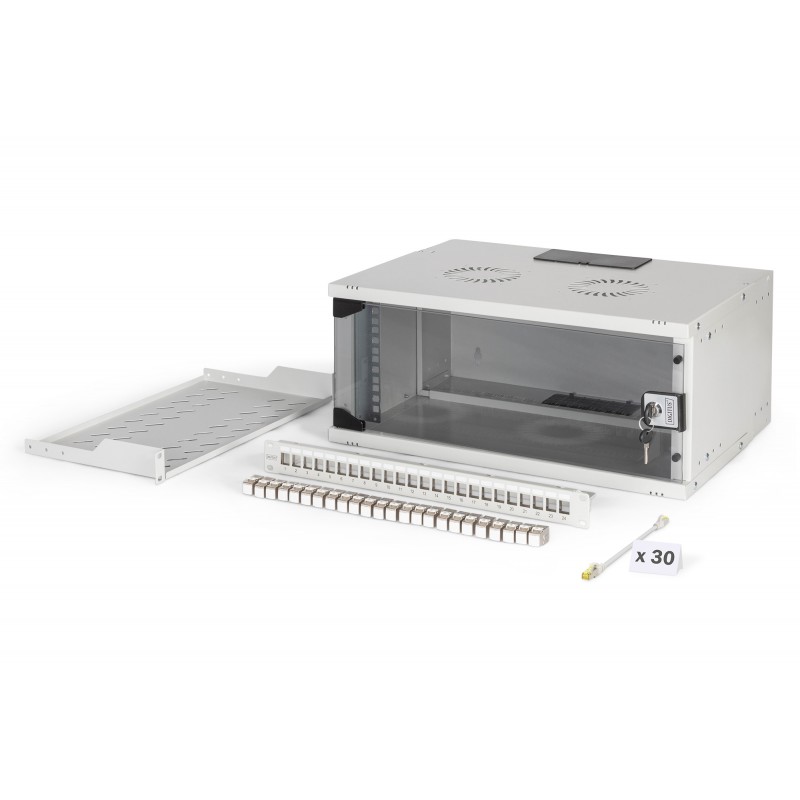 Digitus SOHO Pro network set, 483 mm (19"), 4U, 540 x 400 mm | DN-49200-SET | Light Grey