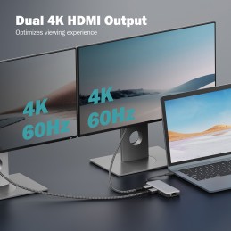 Digitus USB-C docking station, 8-port | DA-70915 | Ethernet LAN (RJ-45) ports 1 | HDMI ports quantity 2