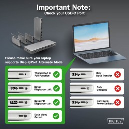 Digitus USB-C docking station, 8-port | DA-70915 | Ethernet LAN (RJ-45) ports 1 | HDMI ports quantity 2