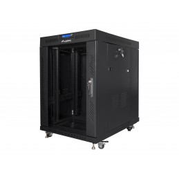 Lanberg | Rack cabinet 19" free-standing 15U/600x800 (flat pack) with glass door, LCD | FF01-6815-12BL | Black