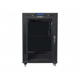 Lanberg | Rack cabinet 19" free-standing 15U/600x800 (flat pack) with glass door, LCD | FF01-6815-12BL | Black