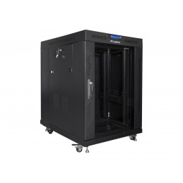 Lanberg | Rack cabinet 19" free-standing 15U/600x800 (flat pack) with glass door, LCD | FF01-6815-12BL | Black