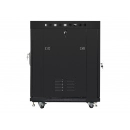 Lanberg | Rack cabinet 19" free-standing 15U/600x800 (flat pack) with glass door, LCD | FF01-6815-12BL | Black
