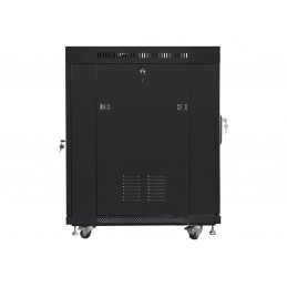 Lanberg | Rack cabinet 19" free-standing 15U/600x800 (flat pack) with glass door, LCD | FF01-6815-12BL | Black