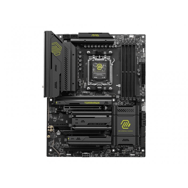 MSI MAG X870E TOMAHAWK WIFI | Processor family AMD | Processor socket AM5 | DDR5 | Supported hard disk drive interfaces SATA, M.