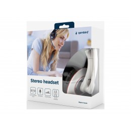 Gembird | MHS-001-GW | Stereo headset | Built-in microphone | 3.5 mm | Glossy white