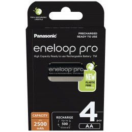 Panasonic | Rechargeable Batteries | ENELOOP Pro BK-3HCDE/4BE | AA | 2500 mAh | 4 pc(s)