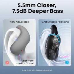 Anker Soundcore Open-Ear Headphones, Comfortable Fit, Clear Sound, Lidless Case | V40i | Built-in microphone | Bluetooth | Black