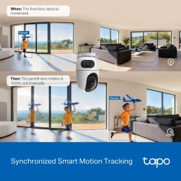 TP-LINK Tapo C245D | Dual Lens Pan/Tilt Security Camera | Dome | 3 MP | 3.1mm/F1.6 | MicroSD Card up to 512 GB