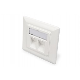 Digitus | Wallplate for Keystone Modules, German type, middle plate 50x50 mm, frame 80x80 mm | DN-93801-1