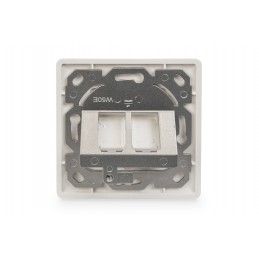 Digitus | Wallplate for Keystone Modules, German type, middle plate 50x50 mm, frame 80x80 mm | DN-93801-1