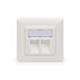 Digitus | Wallplate for Keystone Modules, German type, middle plate 50x50 mm, frame 80x80 mm | DN-93801-1
