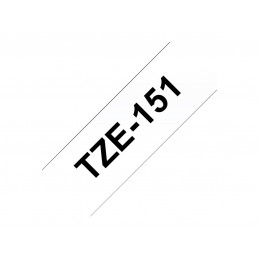 Brother | TZE-151 Laminated Tape | Black on Clear | TZe | 8 m | 2.4 cm