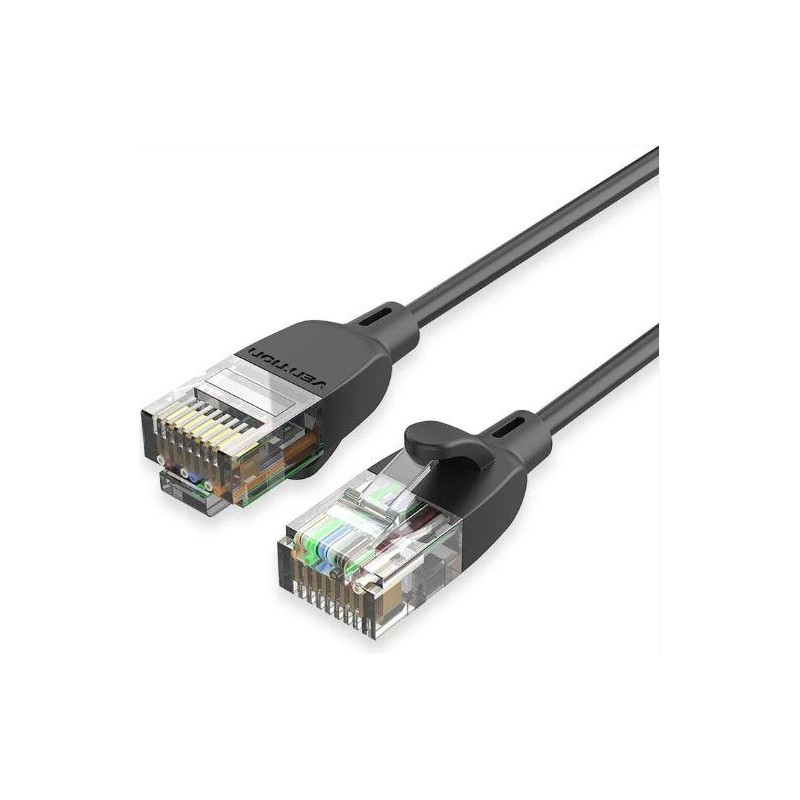 PATCH CABLE CAT.6A UTP/1.5M BLACK SLIM IBIBG VENTION