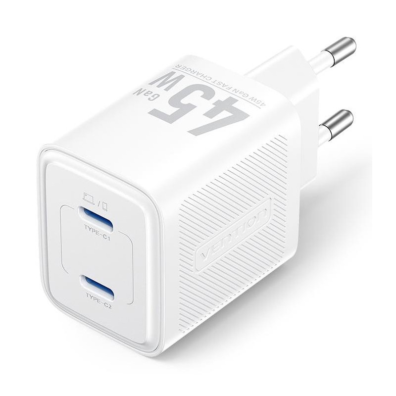 MOBILE CHARGER WALL 45W USB-C/2P WHITE FEFW0-EU VENTION