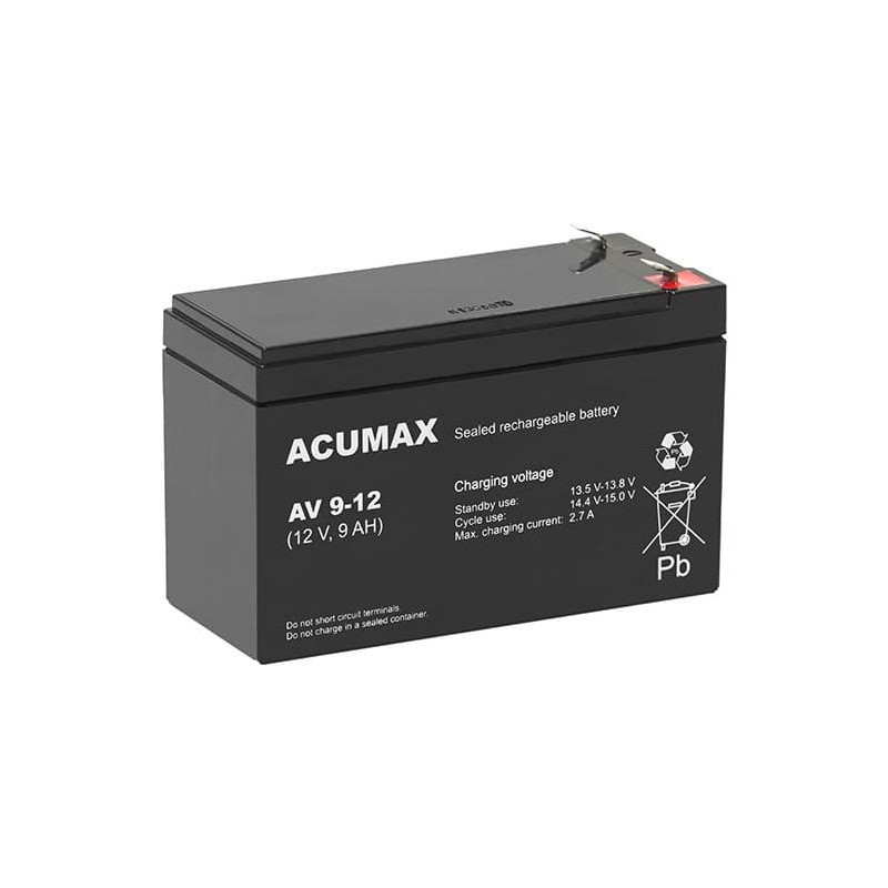 BATTERY 12V 9AH VRLA/AV9-12 T2 ACUMAX EMU