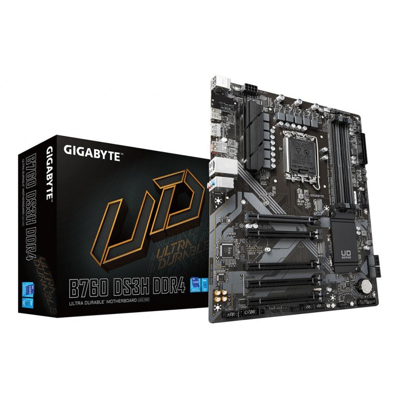 Mainboard|GIGABYTE|Intel B760 Express|LGA1700|ATX|Memory DDR4|Memory slots 4|4xPCI-Express 3.0 1x|1xPCI-Express 4.0 16x|2xM.2|1x