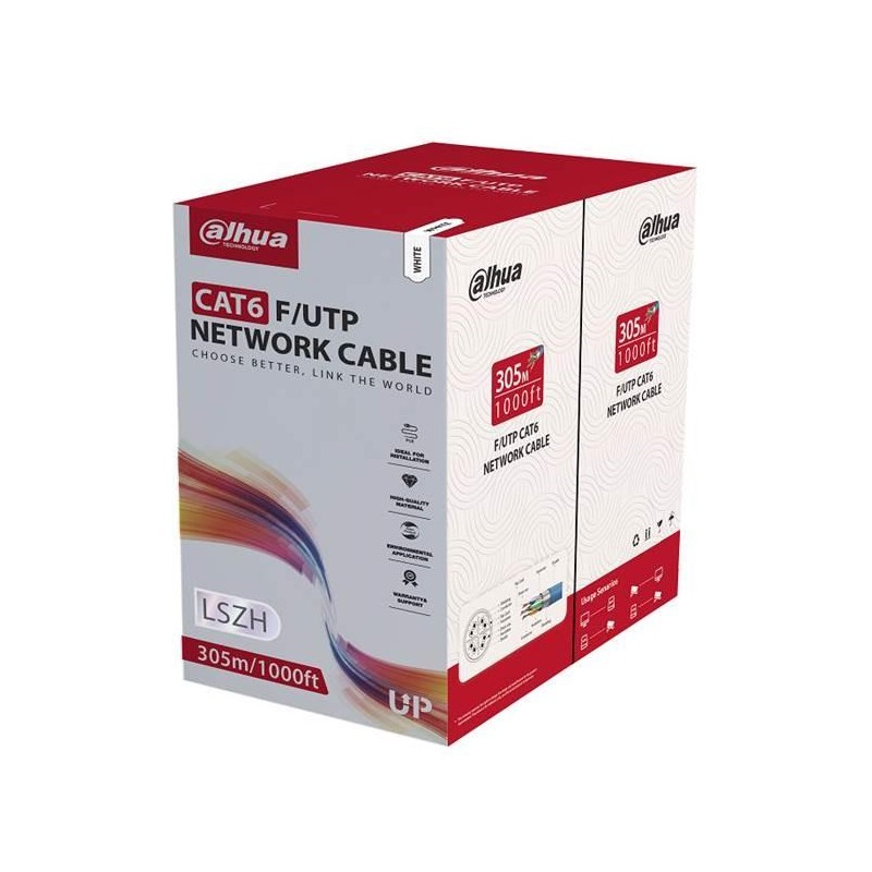 CABLE CAT6 UTP 305M WHITE/PFM923I-6FN-CD-WHITE DAHUA