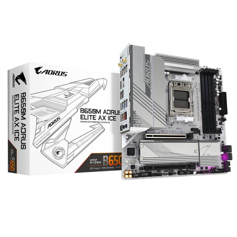Mainboard|GIGABYTE|AMD B650|SAM5|Micro-ATX|Memory DDR5|Memory slots 4|B650MAELITEAXICE1.1