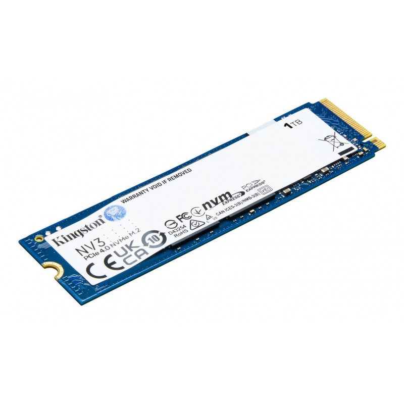 SSD|KINGSTON|NV3|1TB|M.2|PCIE|NVMe|3D NAND|Write speed 4000 MBytes/sec|Read speed 6000 MBytes/sec|TBW 320 TB|MTBF 200000 hours|S
