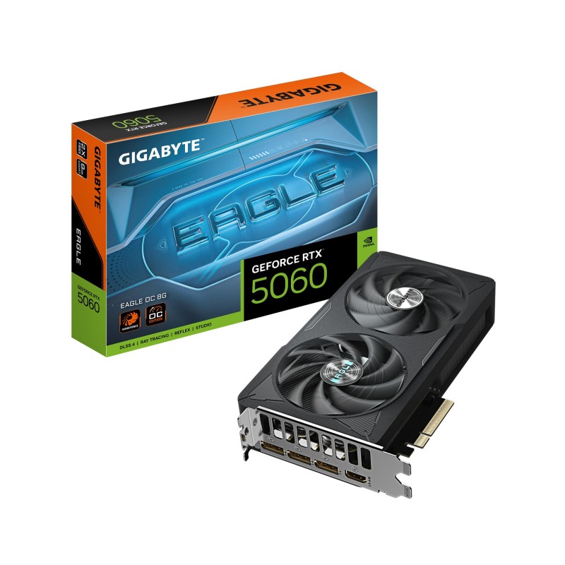 Graphics Card|GIGABYTE|NVIDIA GeForce RTX 5060|8 GB|GDDR7|128 bit|PCIE 5.0 16x|GPU 2550 MHz|Dual Slot Fansink|GV-N5060EAGLEOC-8G