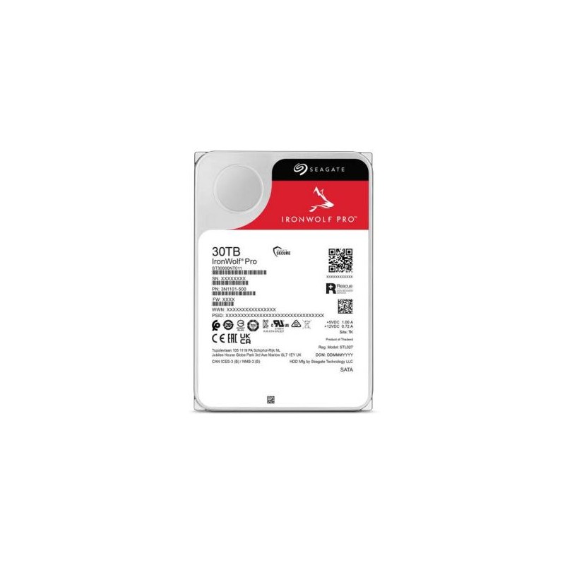 HDD|SEAGATE|IronWolf Pro|30TB|512 MB|7200 rpm|3,5"|ST30000NT011