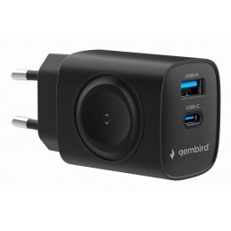 CHARGER USB 2IN1 20W 2PORT/TA-UC-PDQCW20-01-BK GEMBIRD