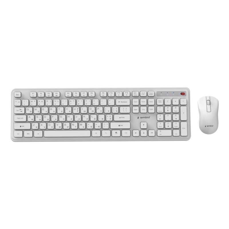 KEYBOARD +MOUSE WRL CYRILLIC/WH KBS-WPS-01-W-CYRL GEMBIRD