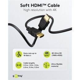 Goobay 80104 Soft HDMI High-Speed Cable with Ethernet | Soft | 3 m
