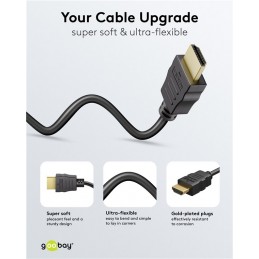Goobay 80104 Soft HDMI High-Speed Cable with Ethernet | Soft | 3 m