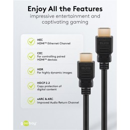 Goobay 80101 HDMI High-Speed Cable with Ethernet | Soft | 1 m