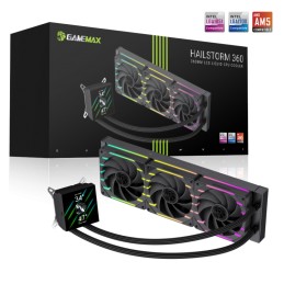 Gamemax CPU Liquid Cooler | HAILSTORM 360 LCD BK | Black