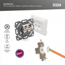 Digitus | Keystone Module | CAT 6A | 14.5 x 34.5 x 21.0 mm