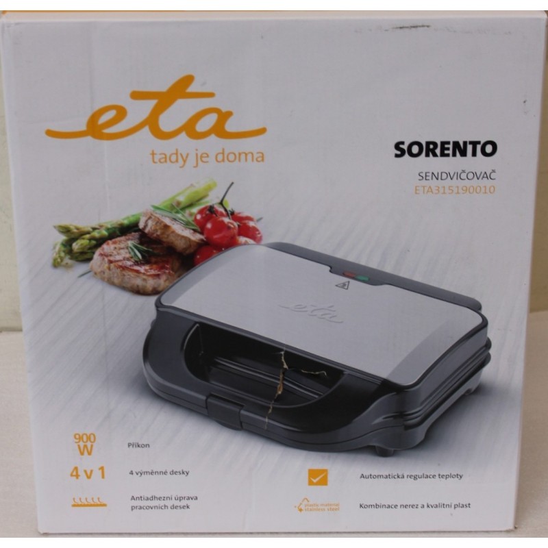 SALE OUT. ETA | 4 in 1 sandwich maker | ETA315190010 | 900 W | Number of plates 4 | Number of pastry 2 | Black/Stainless steel |