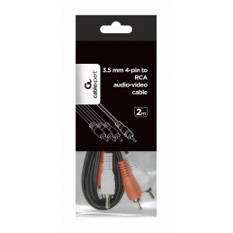 CABLE AUDIO 3.5MM 4PIN TO 3RCA/AV 2M CCA-4P2R-2M GEMBIRD