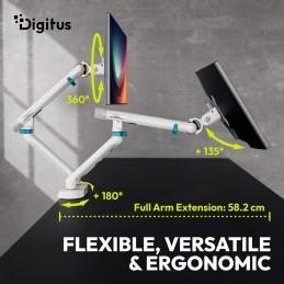 Digitus Desk Mount | Tilt, rotation, pivot | Dual design monitor mount, 2x 35", 2x 10 kg | 35 " | Maximum weight (capacity) 20 k