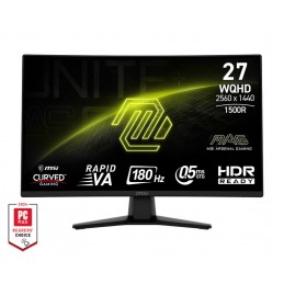 LCD Monitor|MSI|MAG 274CQF|27"|Gaming/Curved|Matte|Panel VA|2560x1440|16:9|180Hz|0.5 ms|Colour Black|MAG274CQF