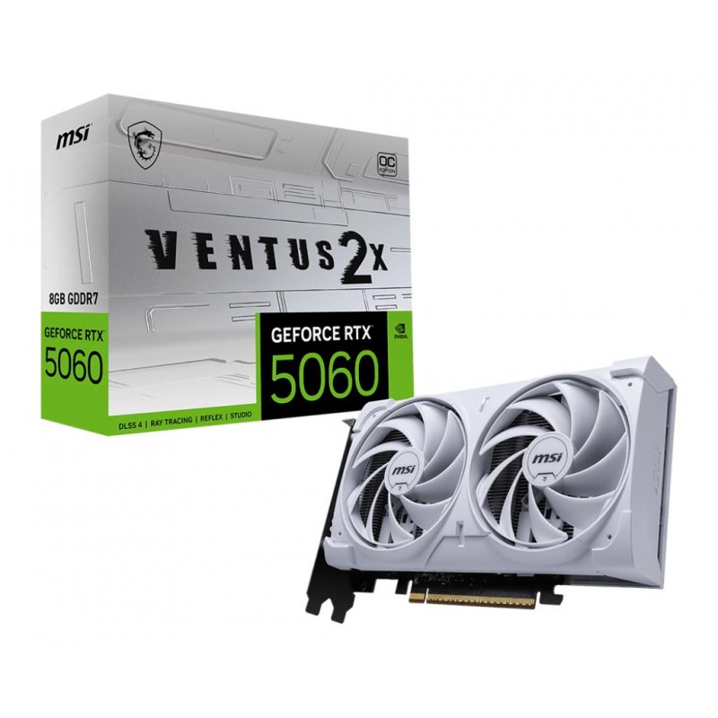 Graphics Card|MSI|NVIDIA|GeForce RTX 5060|8 GB|GDDR7|128 bit|PCI Express x16 5.0|Active|50608GVENTUS2XOCWH