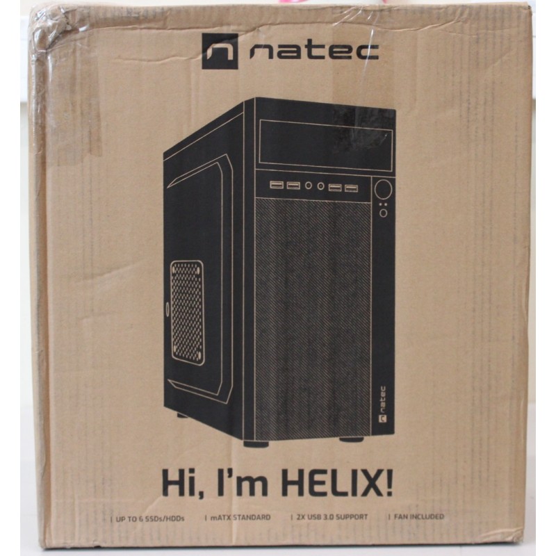 SALE OUT. | Natec | PC Case | Helix Matx | Black | Mini Tower | DAMAGED PACKAGING