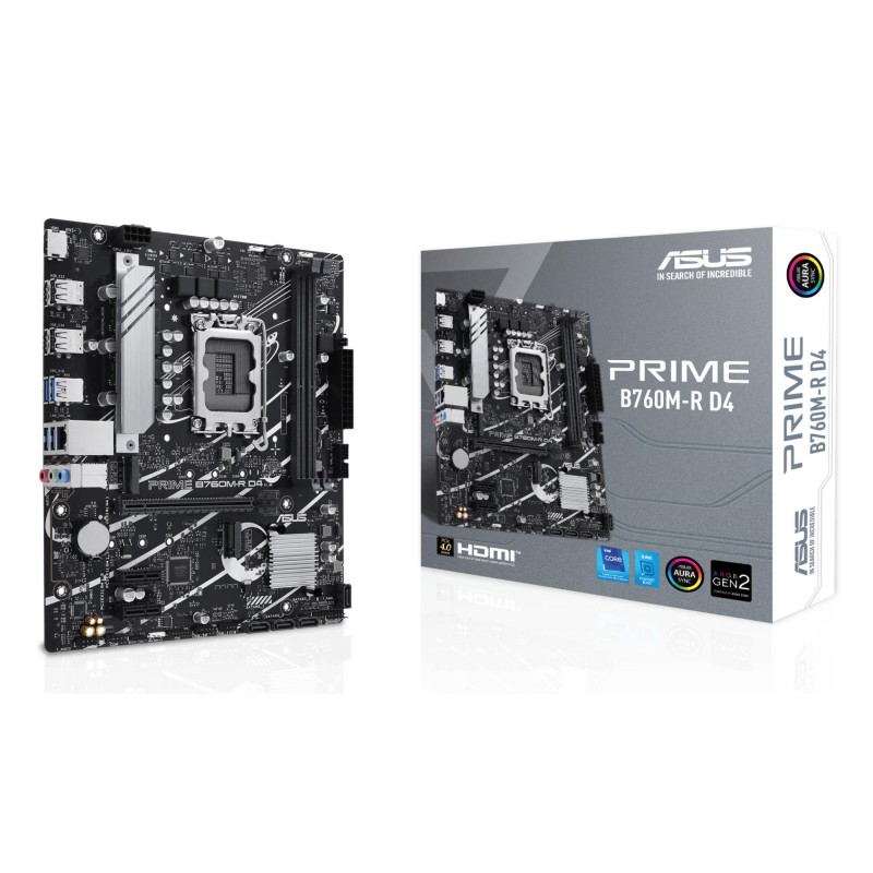 Mainboard|ASUS|Intel B760 Express|LGA1700|Micro-ATX|Memory DDR4|Memory slots 2|2xPCI-Express 4.0 1x|1xPCI-Express 4.0 16x|2xM.2|