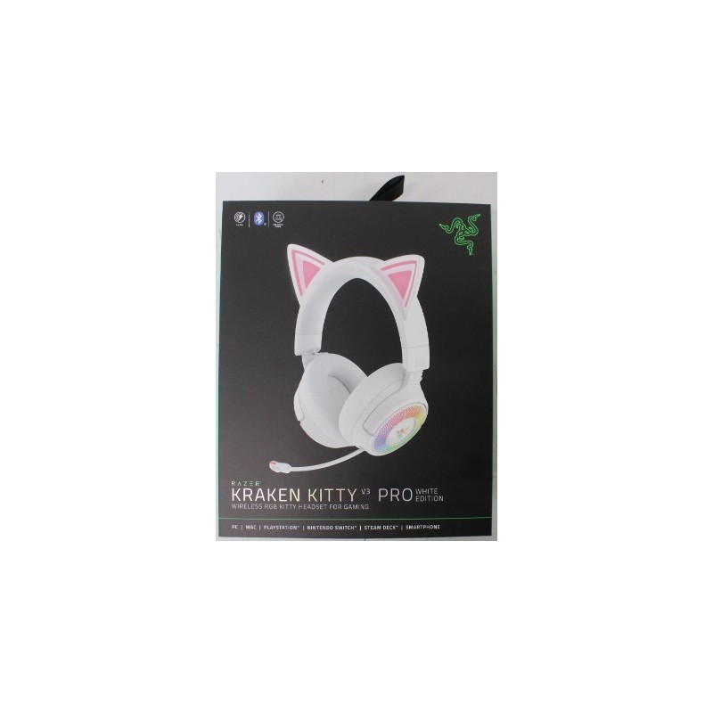 SALE OUT. Razer Kraken Kitty V3 Pro Headset, White | Razer Headset | Kraken Kitty V3 Pro | Bluetooth | Over-Ear | DAMAGED PACKAG