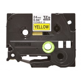 Brother | TZe-FX651 Flexible ID Laminated Tape | Black on Yellow | TZe | 8 m | 2.4 cm