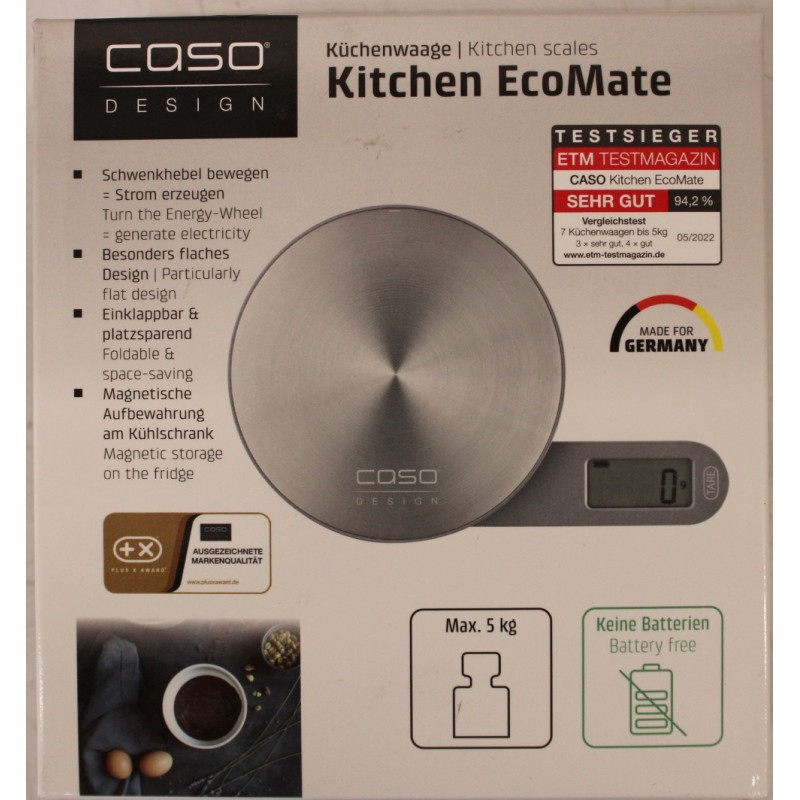 SALE OUT. | Caso | Scales | Kitchen EcoMate | Maximum weight (capacity) 5 kg | Graduation 1 g | Display type LCD | Stainless ste