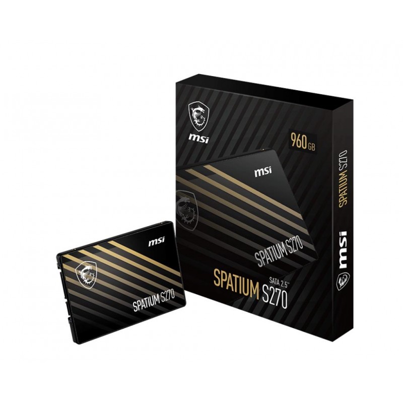 SSD|MSI|SPATIUM S270|960GB|SATA|3D NAND|Write speed 450 MBytes/sec|Read speed 500 MBytes/sec|2,5"|TBW 500 TB|MTBF 2000000 hours|